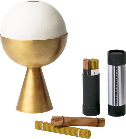 Apparatus Aged Brass and Porcelain Censer, Holiday Gift Guide, Fritz Porter Design Collective