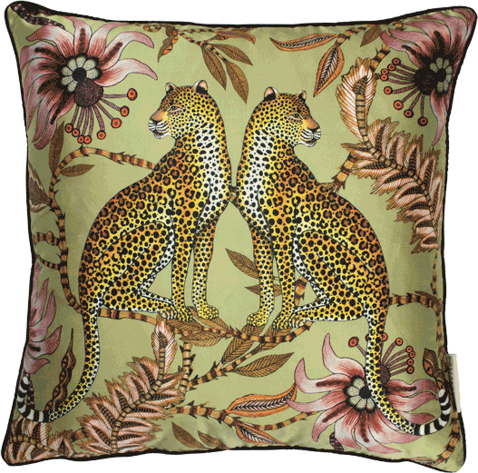 Ardmore Lovebirds Leopard Silk Pillow, Holiday Gift Guide, Fritz Porter Design Collective