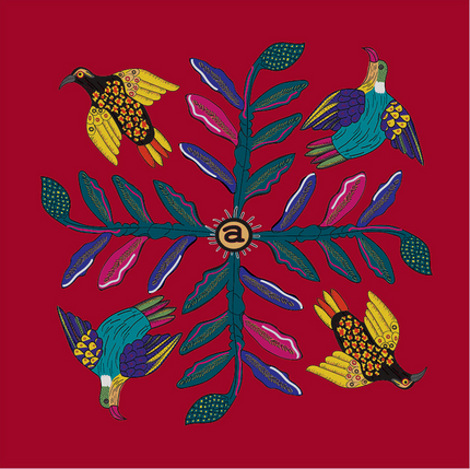 Bird Crossing Cardinal Teal Fabric