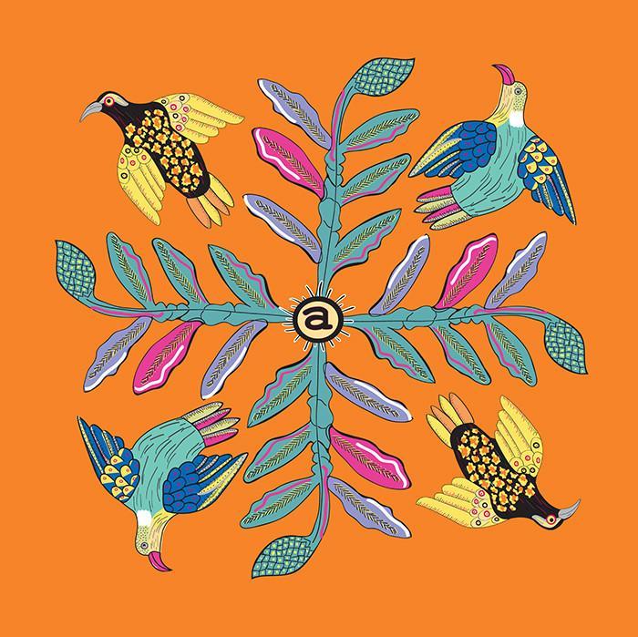 Bird Crossing Sunset Fabric