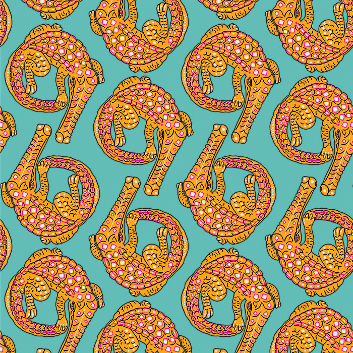 Croco Persimmon Fabric
