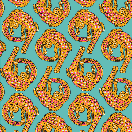 Croco Persimmon Fabric