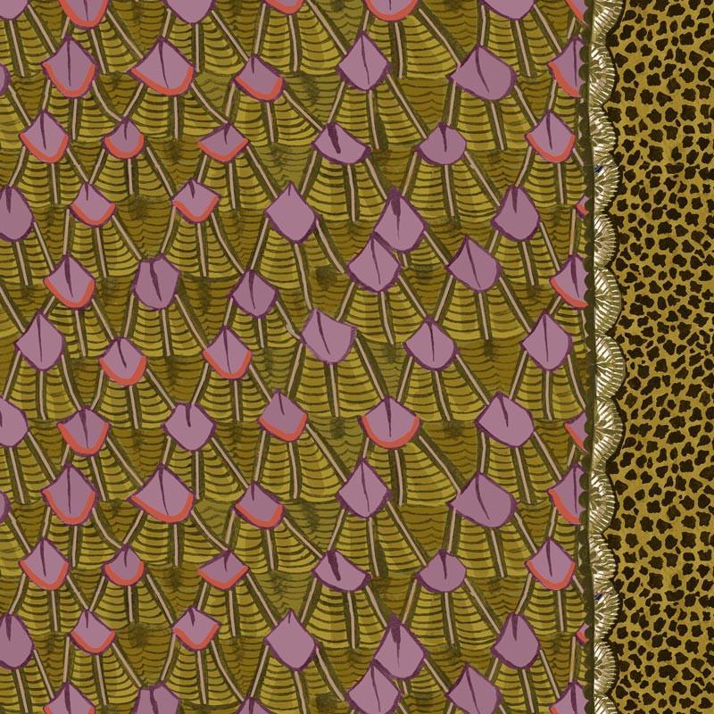 Feather Chartreuse Fabric