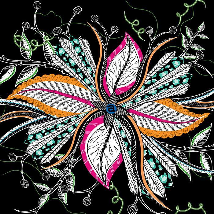 Hippo Flower Night Fabric