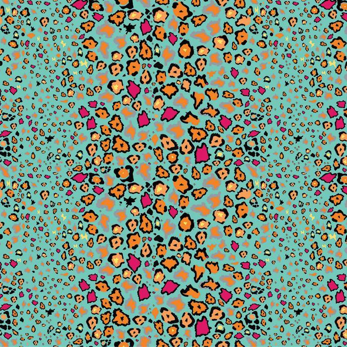 Leopard Lights Kingfisher Fabric