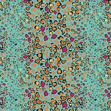 Leopard Lights Kingfisher Fabric