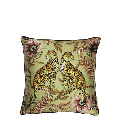 Lovebird Leopards Silk Pillow