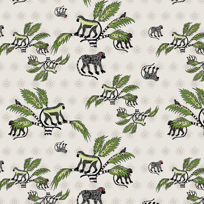 Monkey Palm Desert Fabric