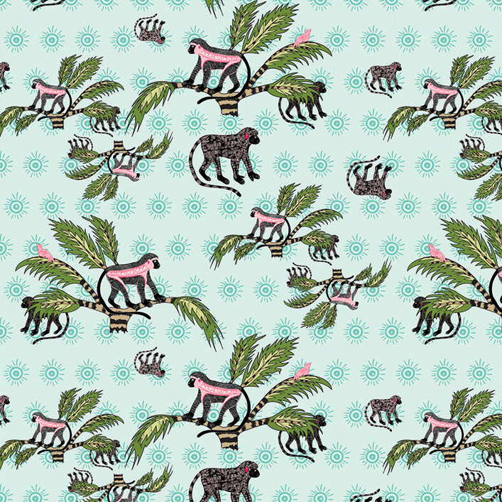 Monkey Palm Oasis Fabric