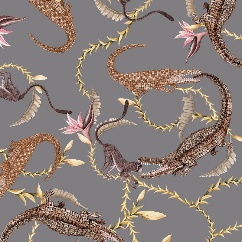 River Chase Silver Ripple Fabric