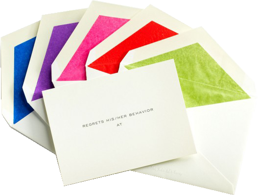 "Regrets" Notecard Set