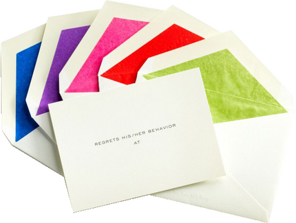 "Regrets" Notecard Set