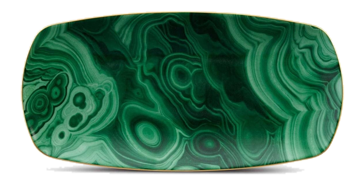 Malachite Rectangular Tray - Medium