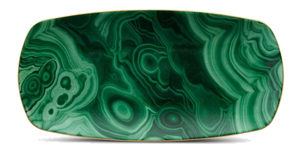 Malachite Rectangular Tray - Medium